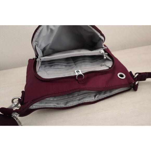 Baggallini Women's O/S Mulberry/Wine Anti-Theft/RFID Memento Crossbody Bag - Picture 11 of 16